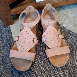 Soul Naturalizer Avonlee Flat Sandal, Women's Size 8, Dusty Rose/Brown/Gold